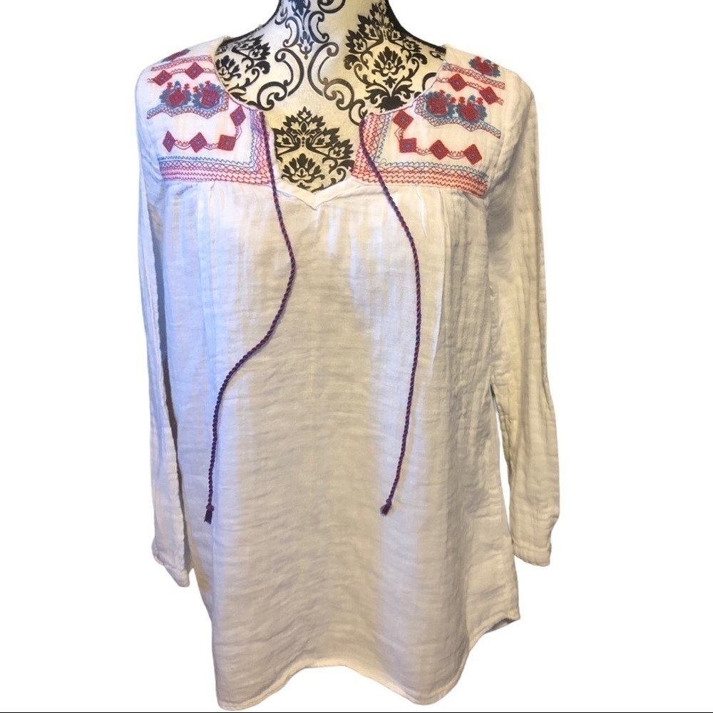 Boho White tunic or swim cover up